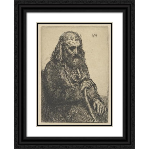Ernest Haskell 18x24 Black Ornate Framed Double Matted Museum Art Print Titled: Blind Gypsy (1910)