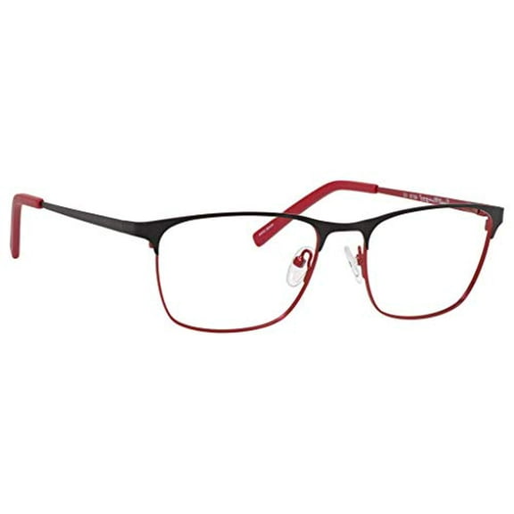 Ernest Hemingway H4818 Unisex Oval Metal Frame Reading Eyeglasses in Black/Red 54 mm