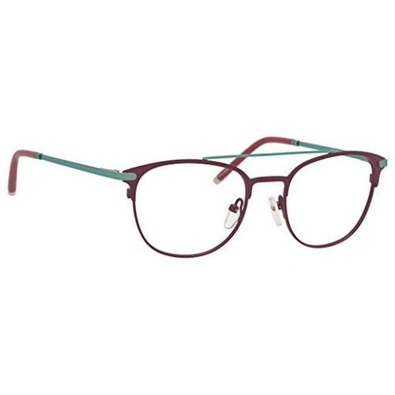 Ernest Hemingway H4832 Womens Round Reading Eyeglasses in Burgundy/Teal 49 mm