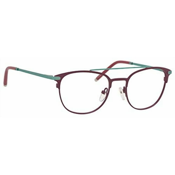 Ernest Hemingway H4832 Womens Round Reading Eyeglasses in Burgundy/Teal 49 mm