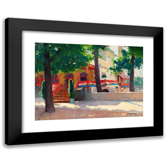 Ernest Jules Renoux 14x11 Black Modern Framed Museum Art Print Titled - A Pavilion of the Exhibition of Decorative Arts (1925)
