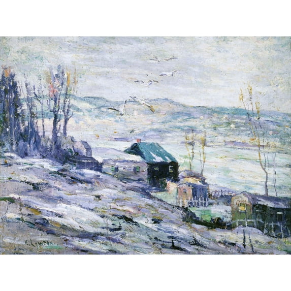 Ernest Lawson Windy Day Bronx River Extra Large Art Print Wall Mural Poster Premium XL