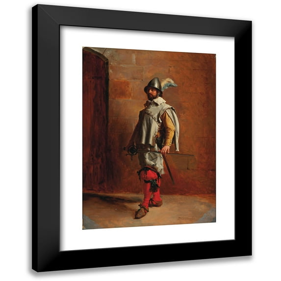Ernest Meissonier 14x18 Black Modern Framed Museum Art Print Titled - Soldier