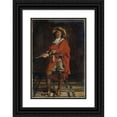 thumbnail image 1 of Ernest Meissonier 14x18 Black Ornate Wood Framed Double Matted Museum Art Print Titled - A Cavalier; Time of Louis XIV (1856), 1 of 5