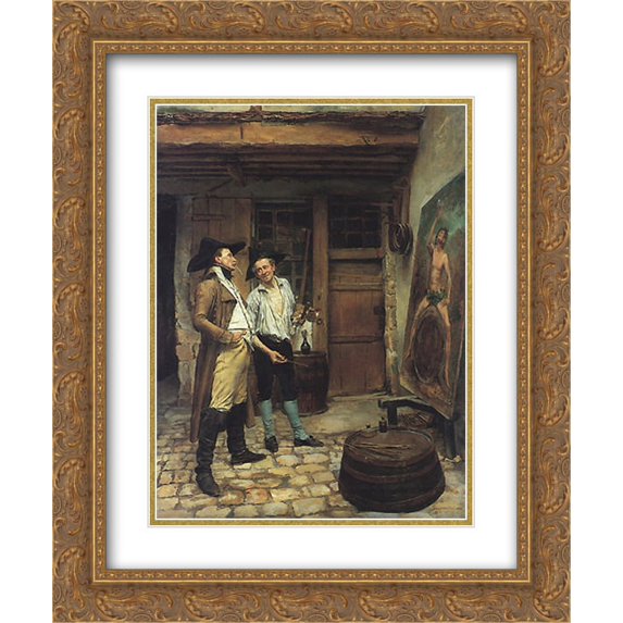 Ernest Meissonier 2x Matted 20x24 Gold Ornate Framed Art Print 'The Sign Painter'