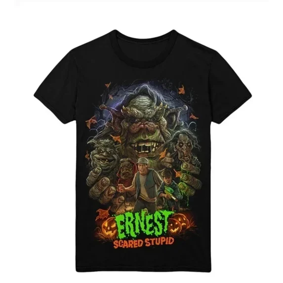 Ernest Scared Stupid Creepy Troll Retro Movie Graphic Black Unisex T-Shirt up to size 5XL
