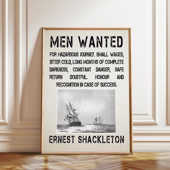 Ernest Shackleton Men Wanted Poster Antarctica Expedition, Poster And Canvas Poster , Poster Print Only