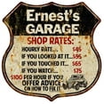 thumbnail image 1 of Ernest's Garage Shop Rates Sign Gift 8x12 Metal Sign 211110019089, 1 of 1