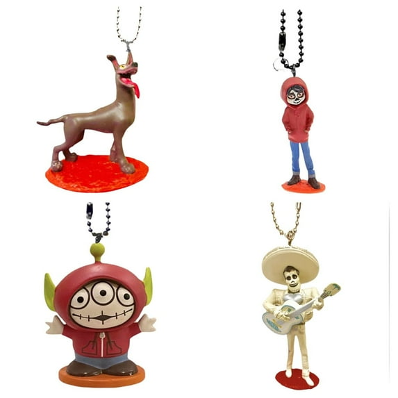 Ernesto De La Cruz Alien Miguel Coco Boy & Dante Dog 4pc Keychain Dangler Pvc 3” New