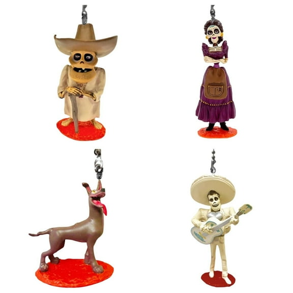 Ernesto De La Cruz Dante Dog Chicharron & Mama Imelda 4pc Fan Pull Figure Coco New