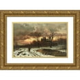 thumbnail image 1 of Ernesto Strigelly 24x17 Gold Ornate Framed and Double Matted Museum Art Print Titled - Winter Twilight in the Rhine Valley, 1 of 4