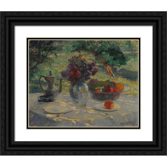 Ernesto de la Cárcova 18x15 Black Ornate Wood Framed Double Matted Museum Art Print Titled - Nature in Silence (1926)