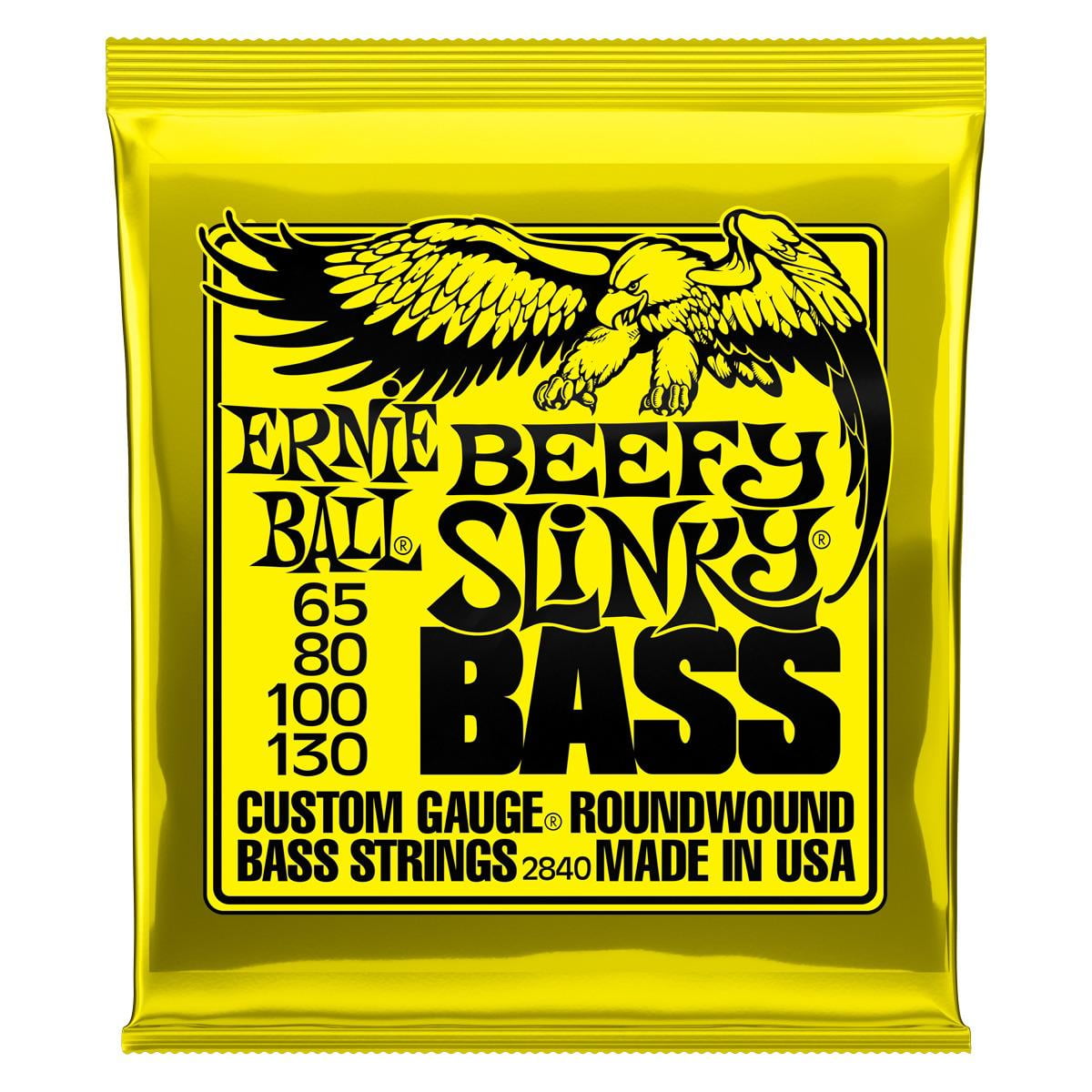Beefy Slinky Nickel-Plated Steel Roundwound Electric Bass Guitar Strings - 65-130 Gauge