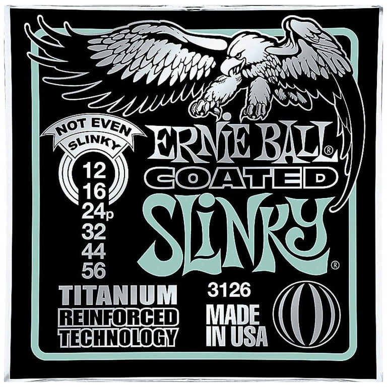Ernie Ball 3126 Coated Titanium Not Even Slinky Electric Guitar Strings  (12-56) 