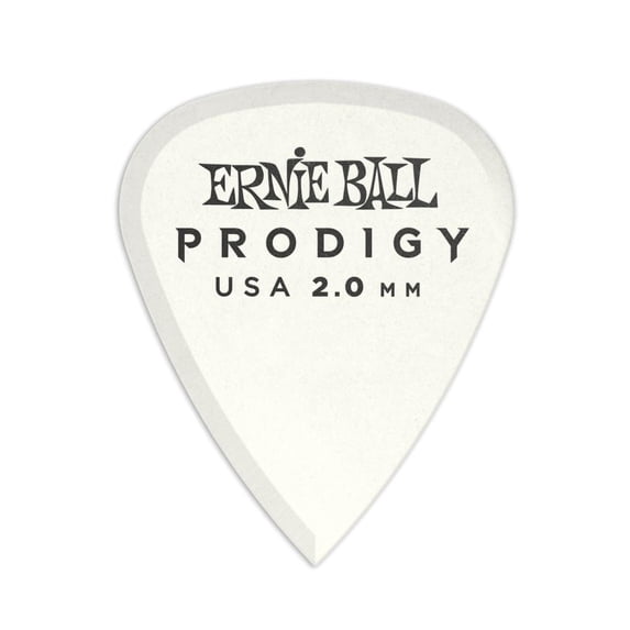 Ernie Ball 9202 Prodigy Picks, White Standard, 6 Pack, 2.0mm