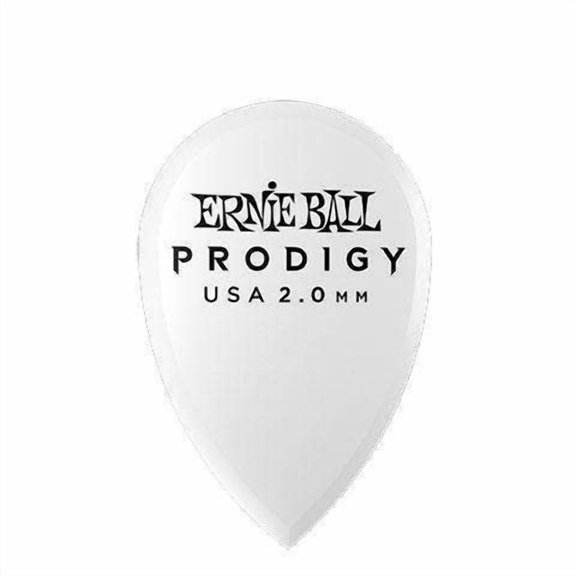 Ernie Ball 9336 Prodigy Picks, White Teardrop, 6 Pack, 2.0mm