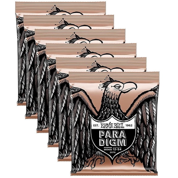 Ernie Ball Acoustic Guitar Strings 2076 Paradigm Phosphor Bronze 12-54 6 Pack