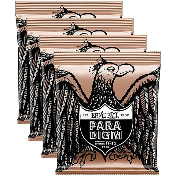 Ernie Ball Acoustic Guitar Strings Paradigm 2078 Light 11 To 52 4 Pack
