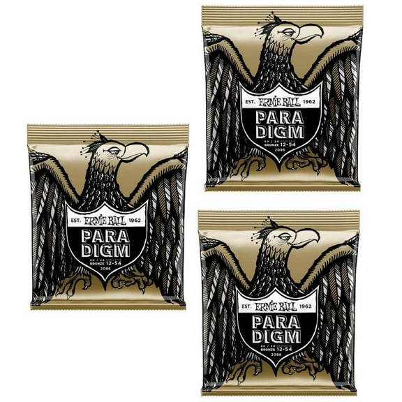 Ernie Ball Acoustic Guitar Strings Paradigm Med Light 80/20 Bronze 2086 3 Pack