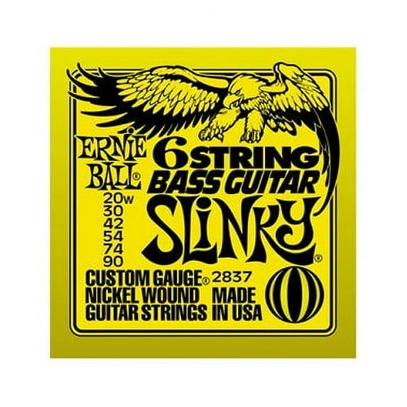 Ernie Ball Bass Guitar 6-String Slinky Nickel Wound Short Scale, .020w - .090