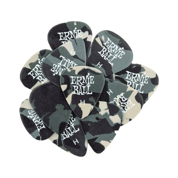 Ernie Ball Camo Picks 12-Pack - Heavy Camouflage H Guitar 9223