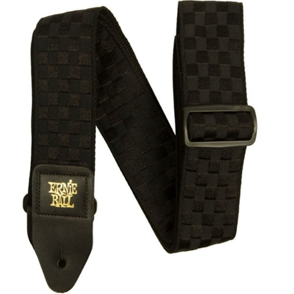 Ernie Ball Checkers Jacquard Strap, Polypropylene Black