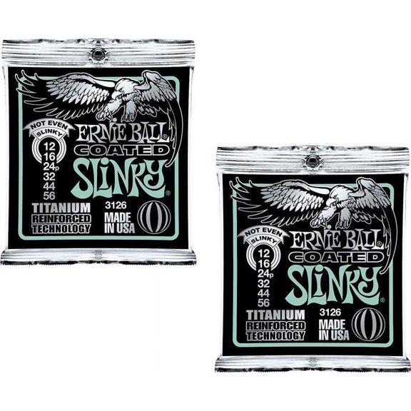 Ernie Ball Coated Not Even Slinky Electric Guitar Strings, Lot of 2 Sets, P03126 ^2