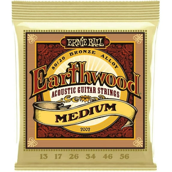 Ernie Ball Earthwood 80/20 13-56 Gauge Bronze Acoustic Guitar Strings, 6 Pack