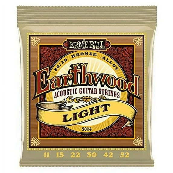 Ernie Ball Earthwood Light 80/20 Bronze Acoustic Guitar Strings - 11-52 Gauge
