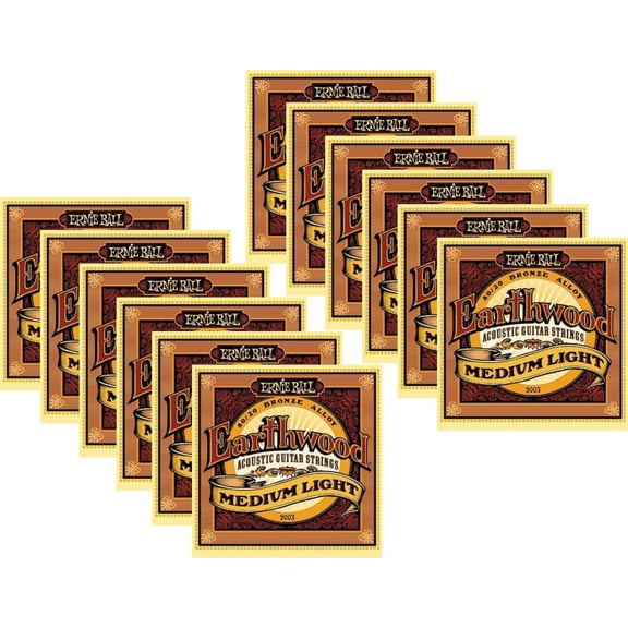 Ernie Ball Earthwood Medium Light Acoustic Strings, 80/20 Bronze, Lot/12, P02003^12