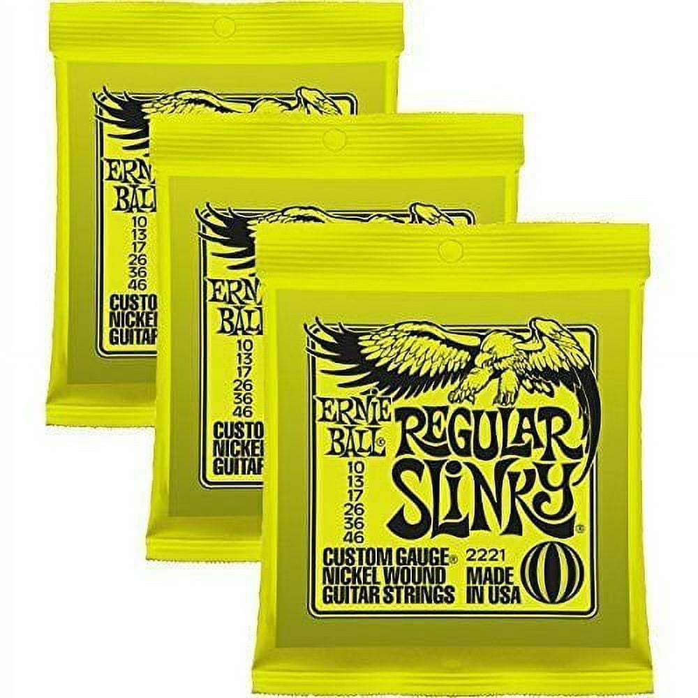 Ernie Ball Electric Guitar Strings Regular Nickel Slinky P02221 3 Pack