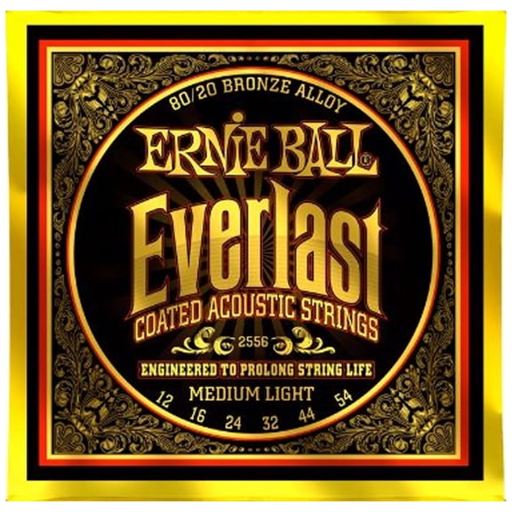 Ernie Ball 2556 Everlast 80/20 Bronze Medium Light Acoustic Guitar Strings