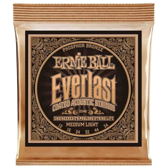 Ernie Ball Everlast Coated Phosphor Bronze Guitar Strings - 12-54