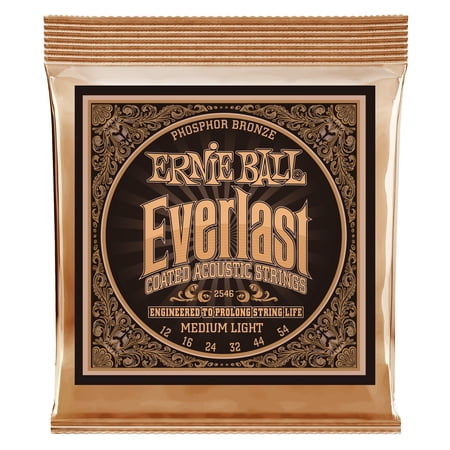 Ernie Ball Everlast Medium Light Phosphor Bronze Acoustic Guitar Strings 12-54