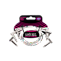 Ernie Ball Flat Ribbon Patch Cable 3-Pack, 12in, White P06386