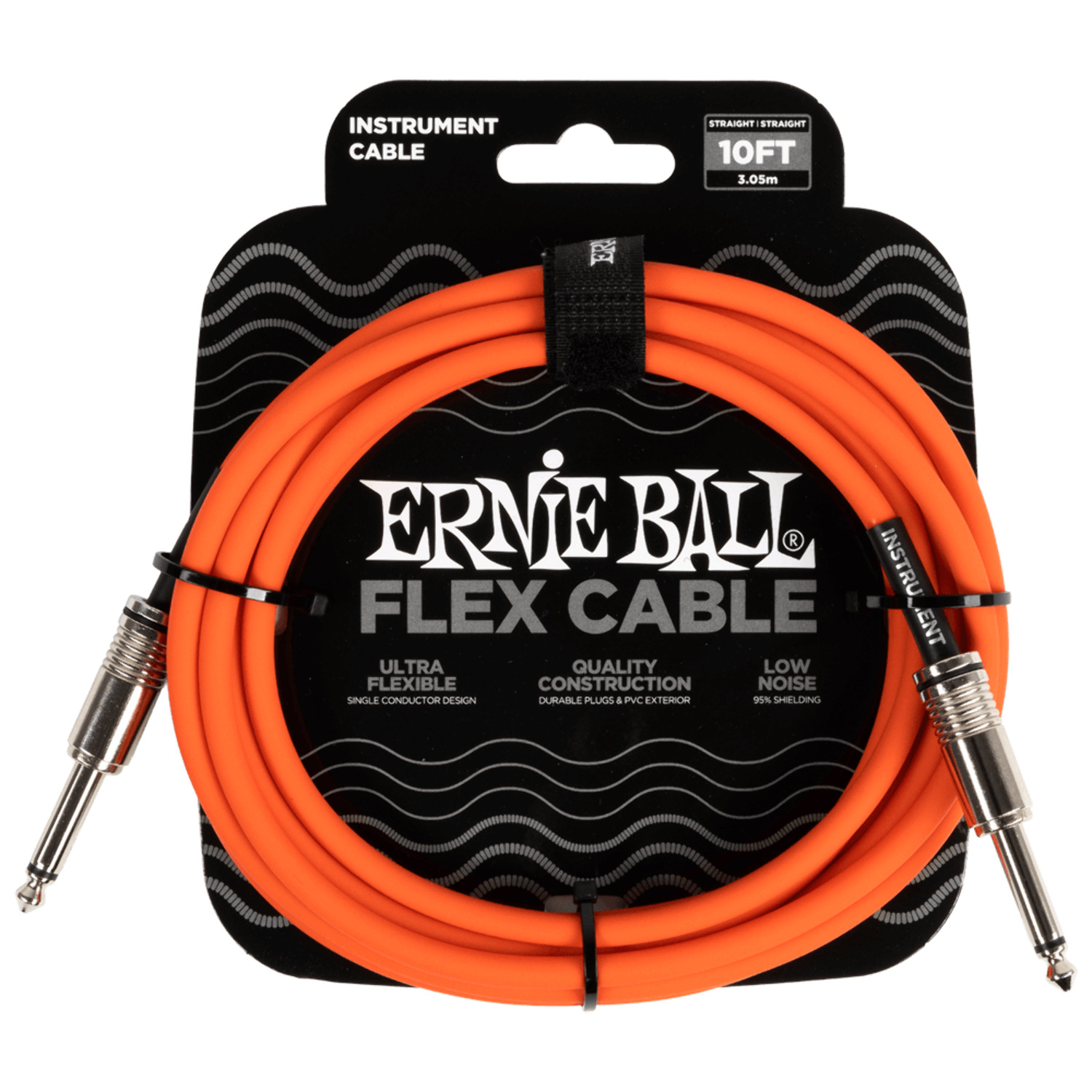 Ernie Ball Flex Instrument Cable Straight/Straight 10ft - Orange