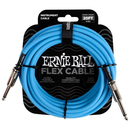 Ernie Ball Flex Instrument Cable Straight/Straight 20ft - Blue