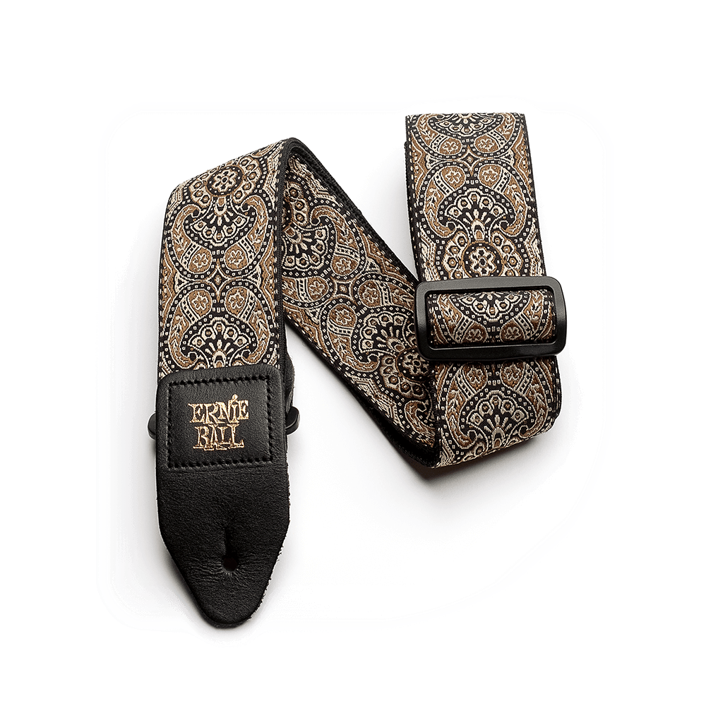 Ernie Ball Gold  Black Paisley Jacquard Guitar Strap