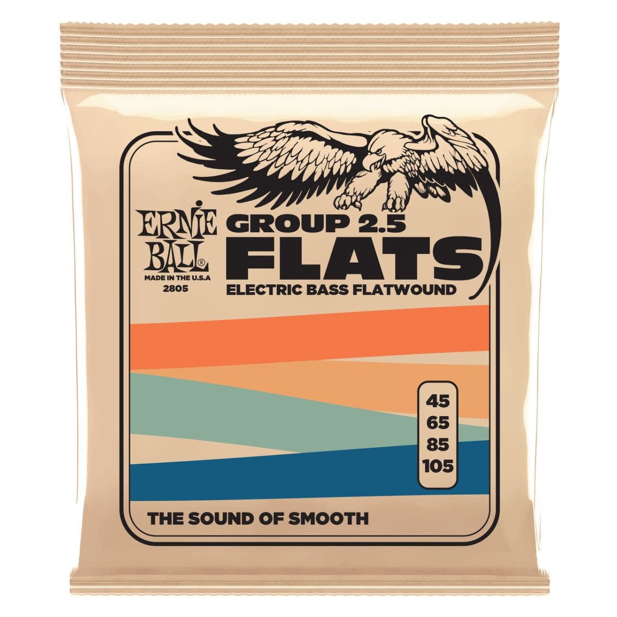 Ernie Ball Group 2.5 Stainless Steel Flatwound Electric Bass Strings 45-105