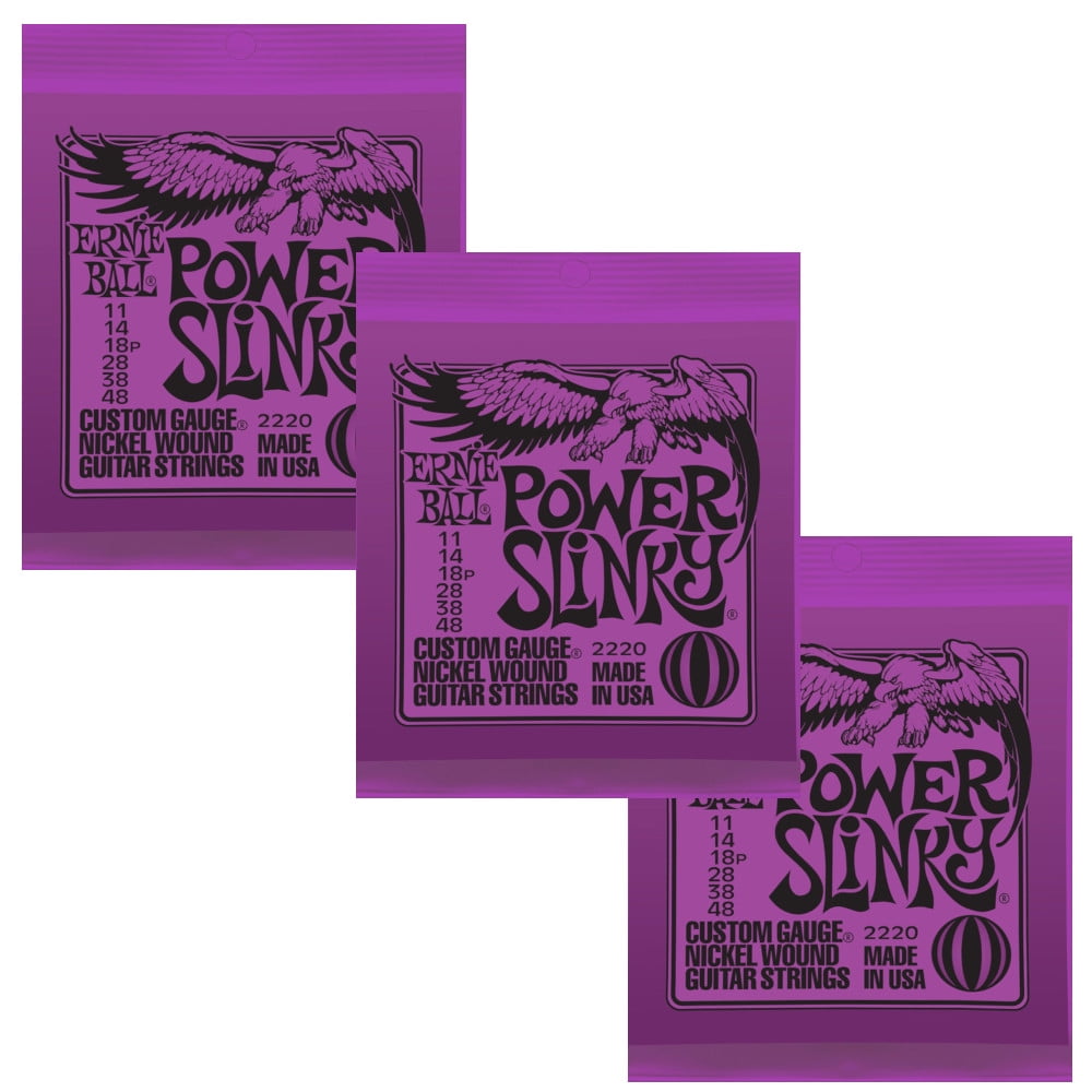 Ernie Ball Guitar Strings  2- Pack Power Slinky Electric 11-48 Nickel Wound