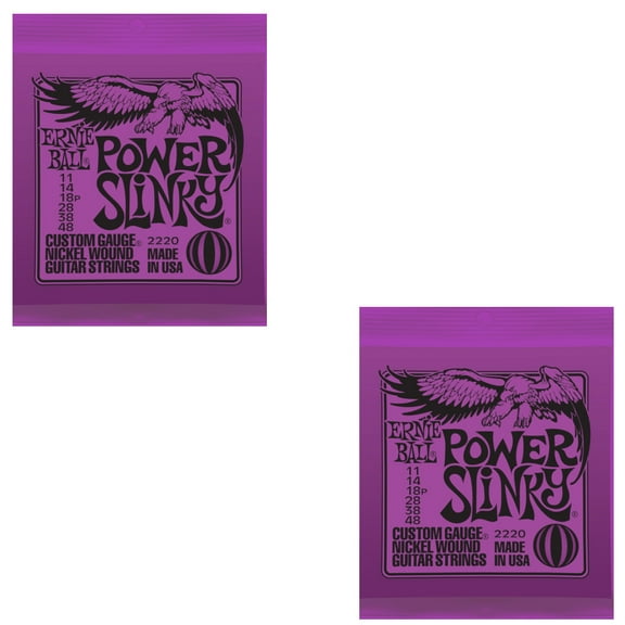Ernie Ball Guitar Strings 2- Pack Power Slinky Electric 11-48 Nickel Wound