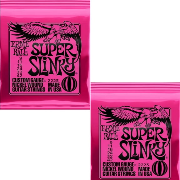 Ernie Ball Guitar Strings 2-Pack Super Slinky Electric 2223 9-42