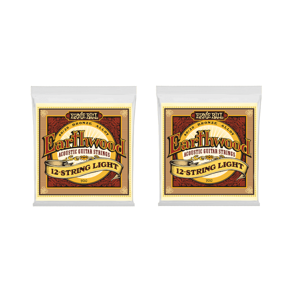 Ernie Ball Guitar Strings 2-Packs 12-String Acoustic Earthwood Light 2010