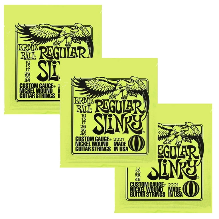 Ernie Ball Guitar Strings 3-Packs Electric Regular Slinky 2221 10-46 
