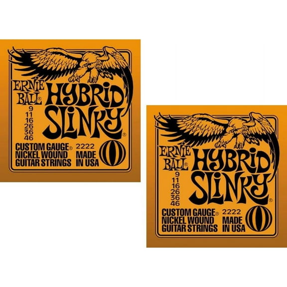 Ernie Ball Hybrid Slinky Electric Guitar Strings, Nickel Wound, Lot of 2, P02222^2