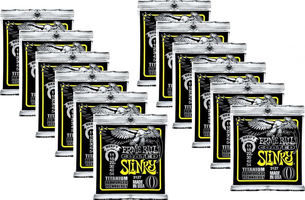 Ernie Ball Lot/12 Coated Beefy Slinky Electric Guitar Strings, USA, P03127^12