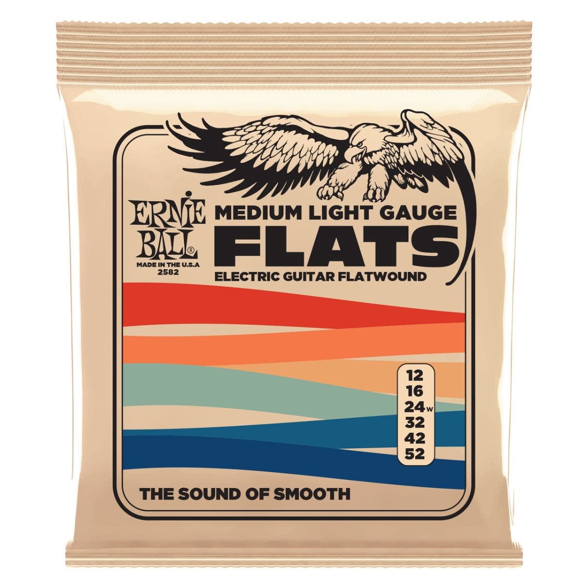 Ernie Ball Med-Light Stainless Steel Flatwound Electric Guitar Strings - 12-52
