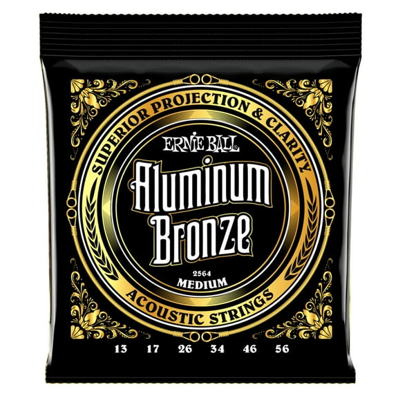 Ernie Ball Aluminum Bronze Medium Acoustic Guitar Strings (13-56)