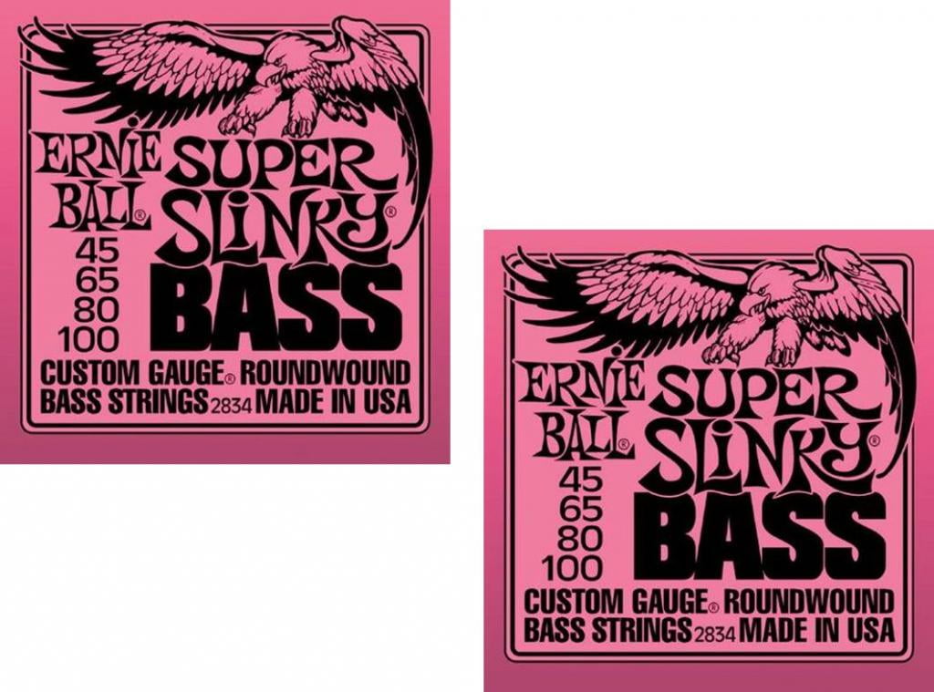 Ernie Ball Nickel Round Wound Bass Guitar, 2 Count