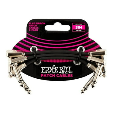 Ernie Ball 3 Inch Flat Ribbon Patch Cables 3-Pack